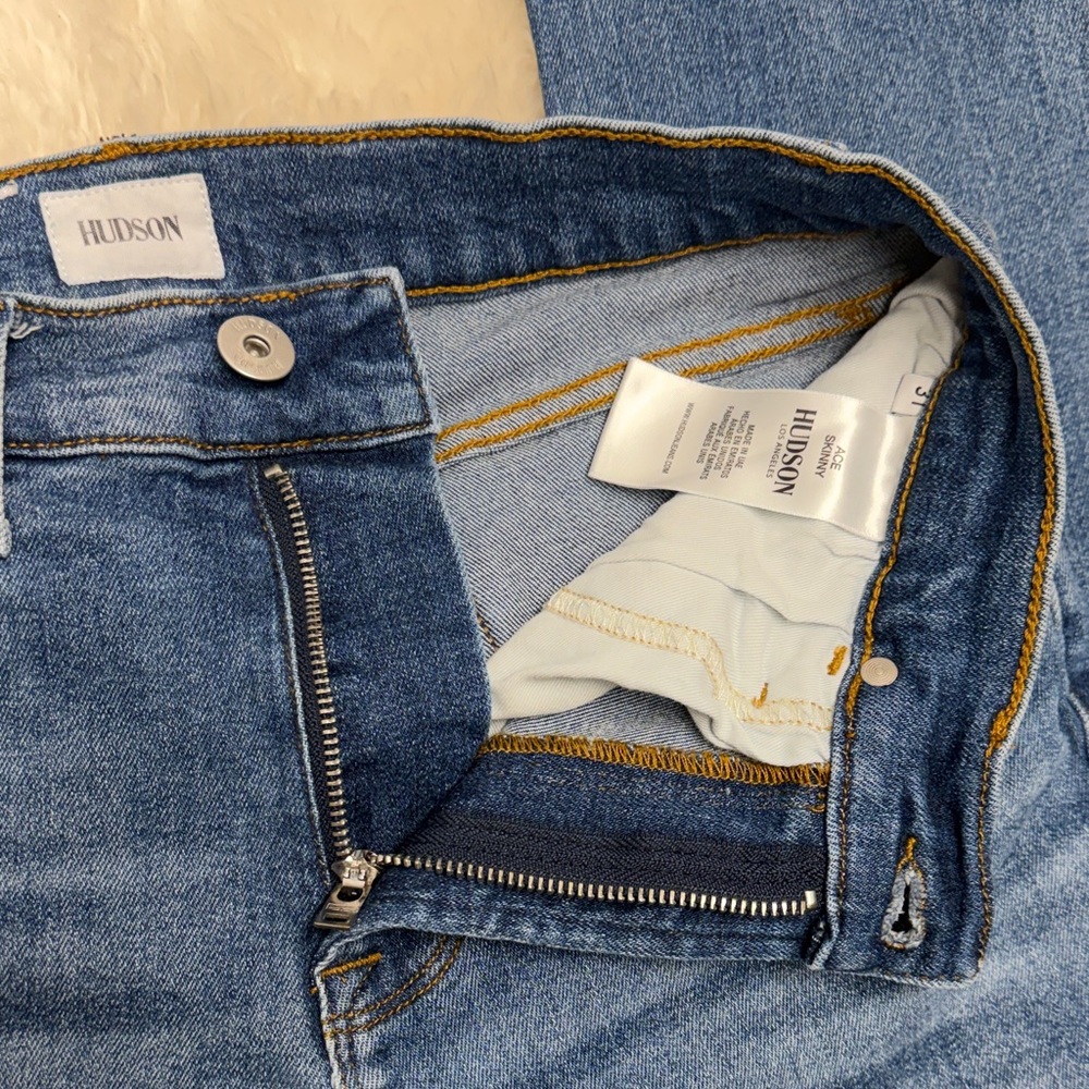HUDSON Men's Medium Blue Ace slim straight Jeans size 31 - Picture 7 of 11